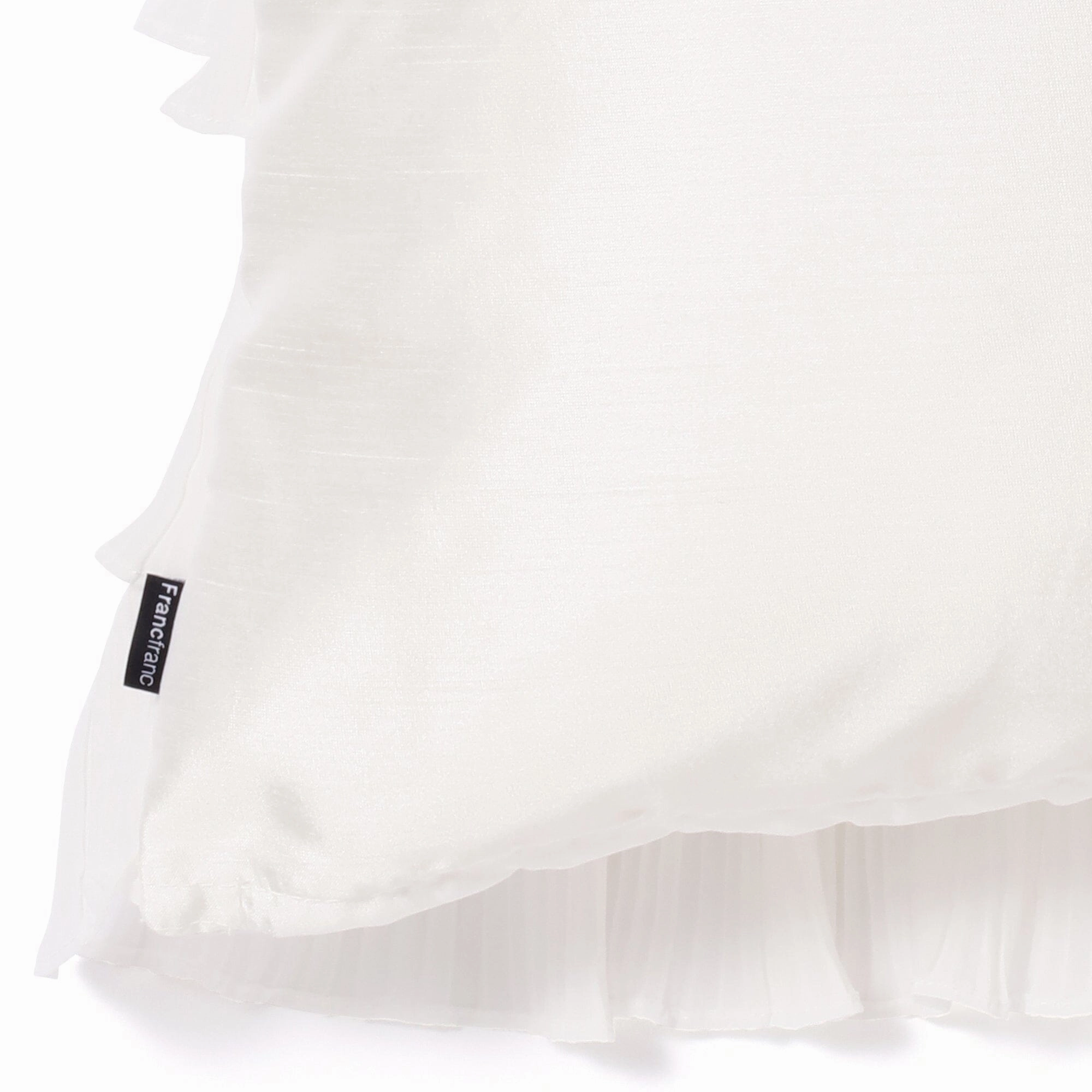 Frill Pleated Cushion Cover 450 X 450 White