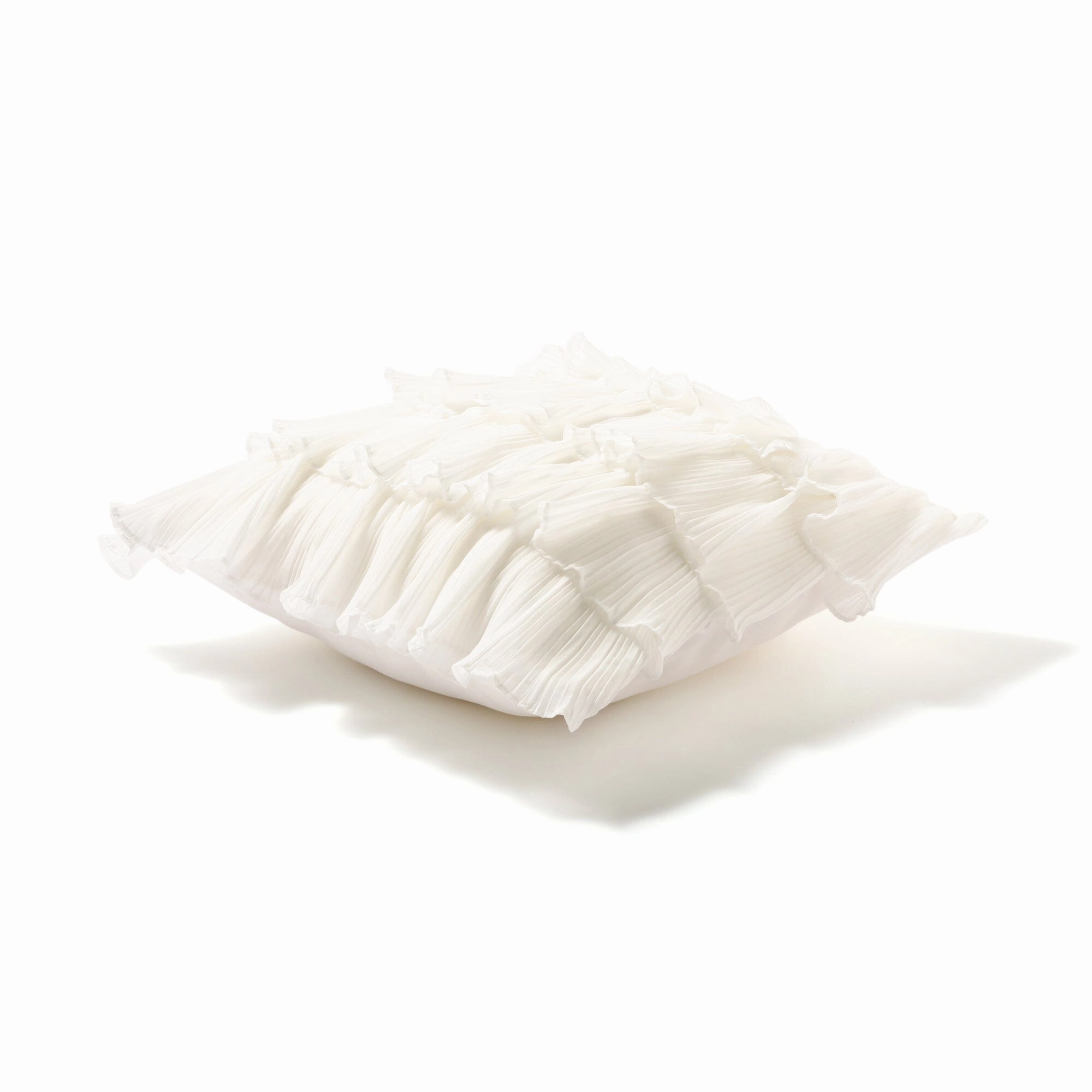 Frill Pleated Cushion Cover 450 X 450 White