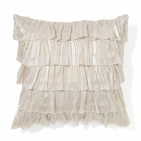 Frill Stripe Cushion Cover 450 X 450 Light Beigebedding sets ,throw blankets 