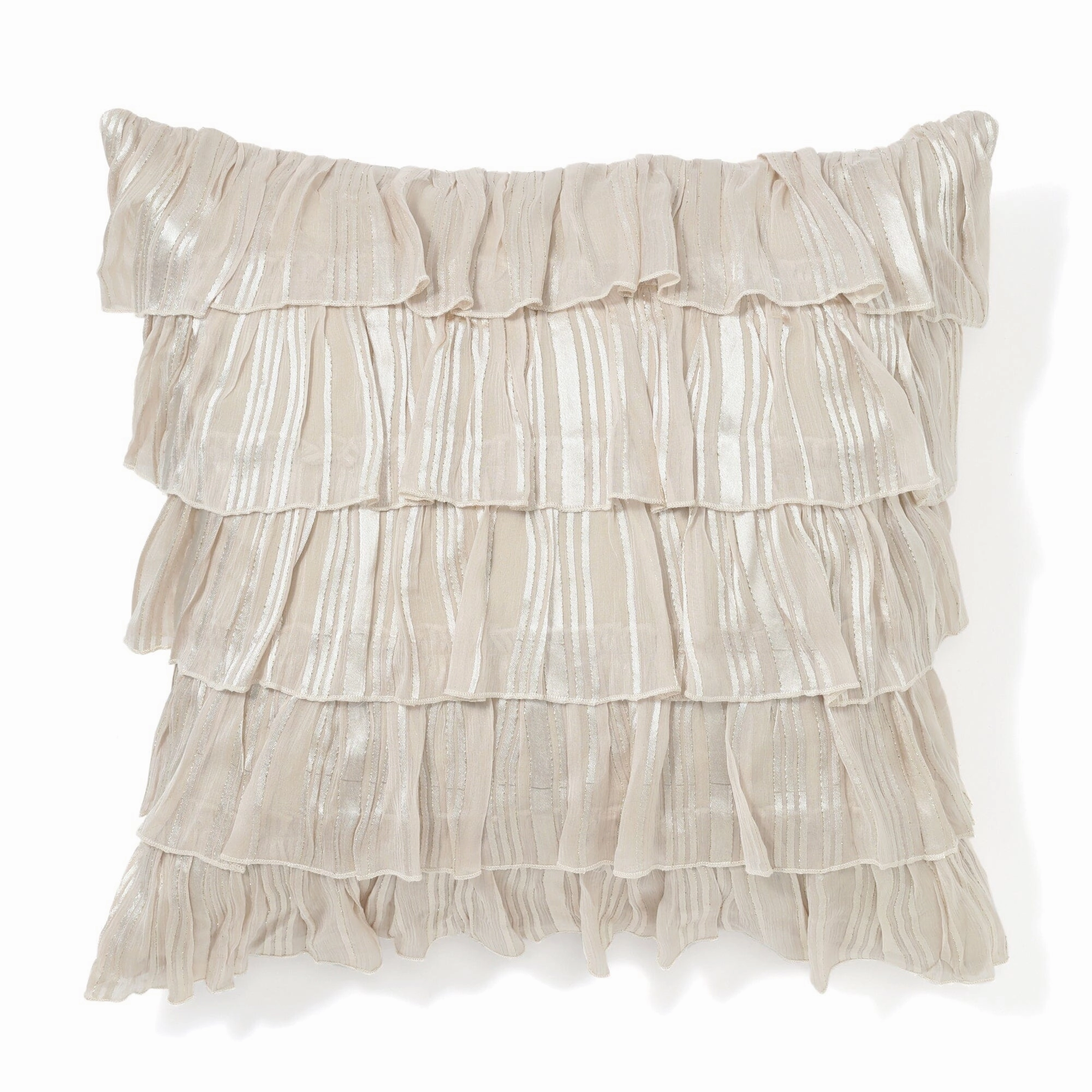 Frill Stripe Cushion Cover 450 X 450 Light Beigebedding sets ,throw blankets 