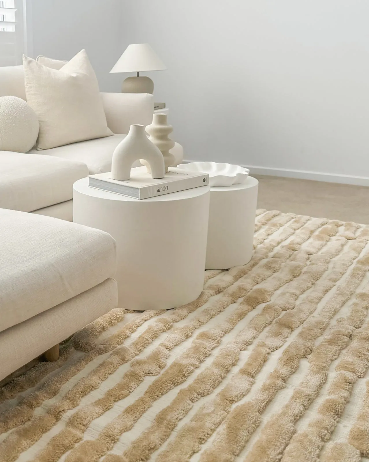 Fritzie Champagne Abstract Striped Rug *NO RETURNS UNLESS FAULTY
