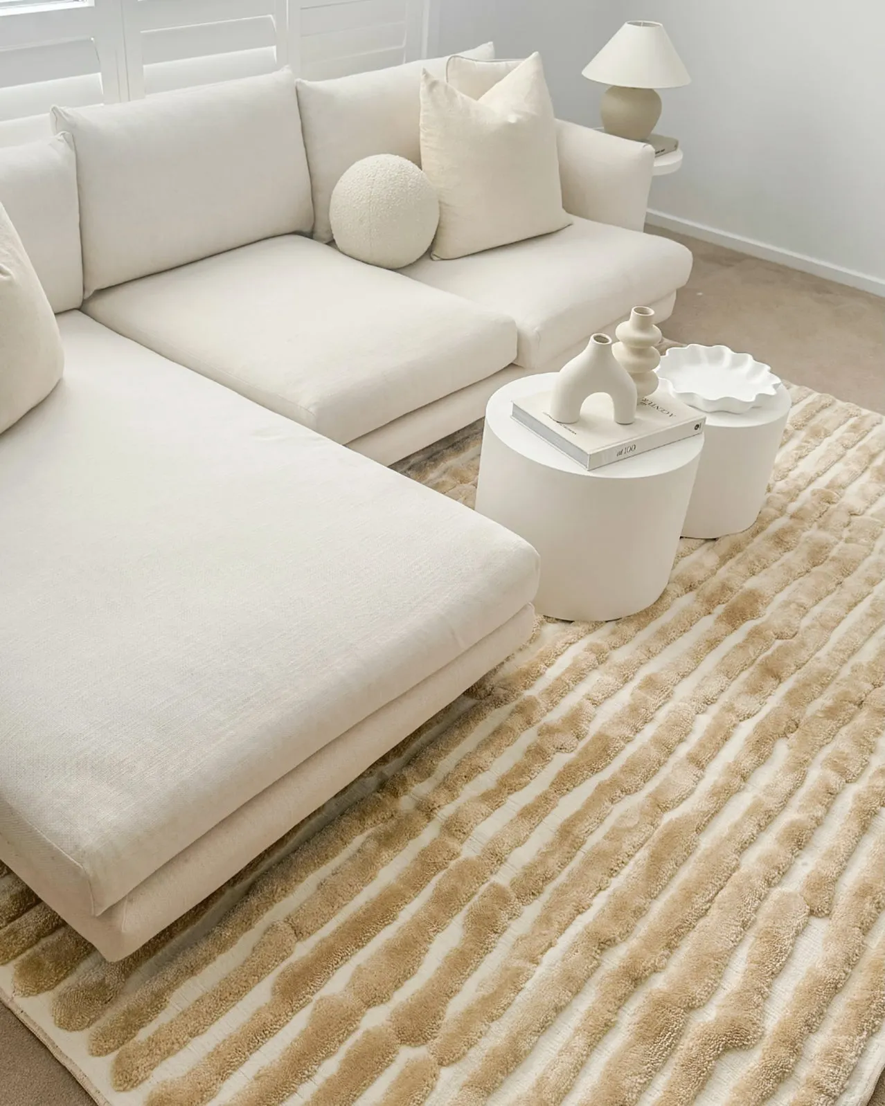 Fritzie Champagne Abstract Striped Rug *NO RETURNS UNLESS FAULTY