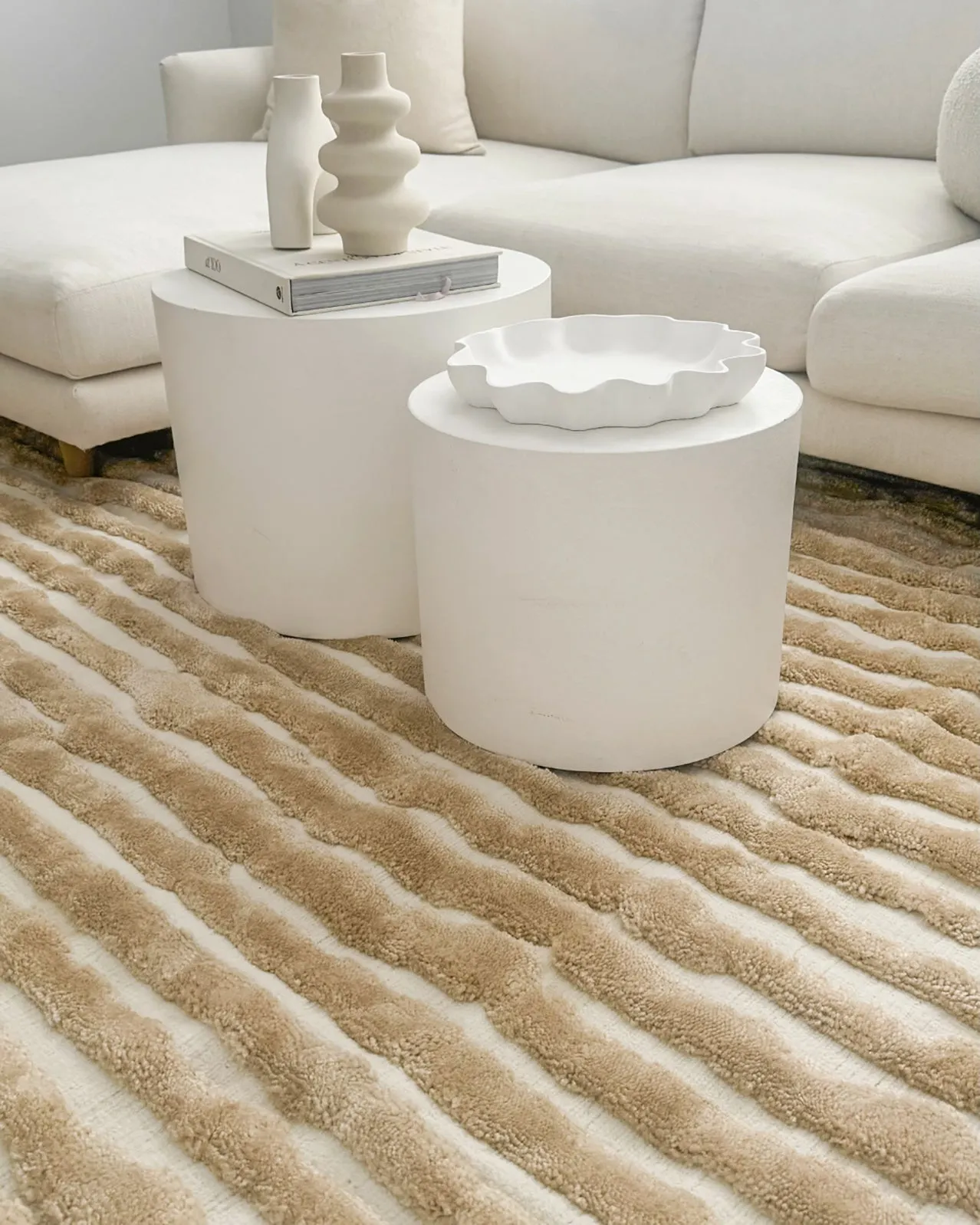 Fritzie Champagne Abstract Striped Rug *NO RETURNS UNLESS FAULTY