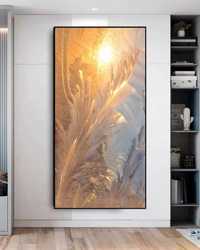 Frost & Flame 3D Abstract Oil Paintingnordic style wall decor