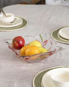 Frosted Red Flower glass Bowlmodern kitchen decor ,kitchen dinner set ,dinnerware 