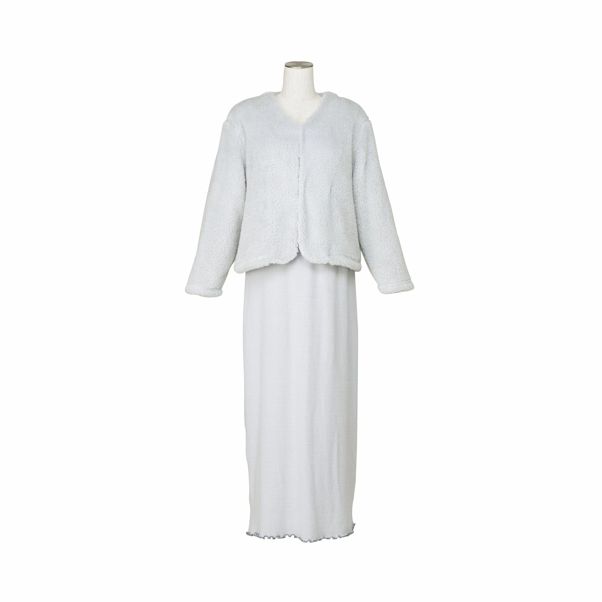 Fur Cardigan And Hyaluronan Dress  Light Bluebedding sets ,throw blankets 