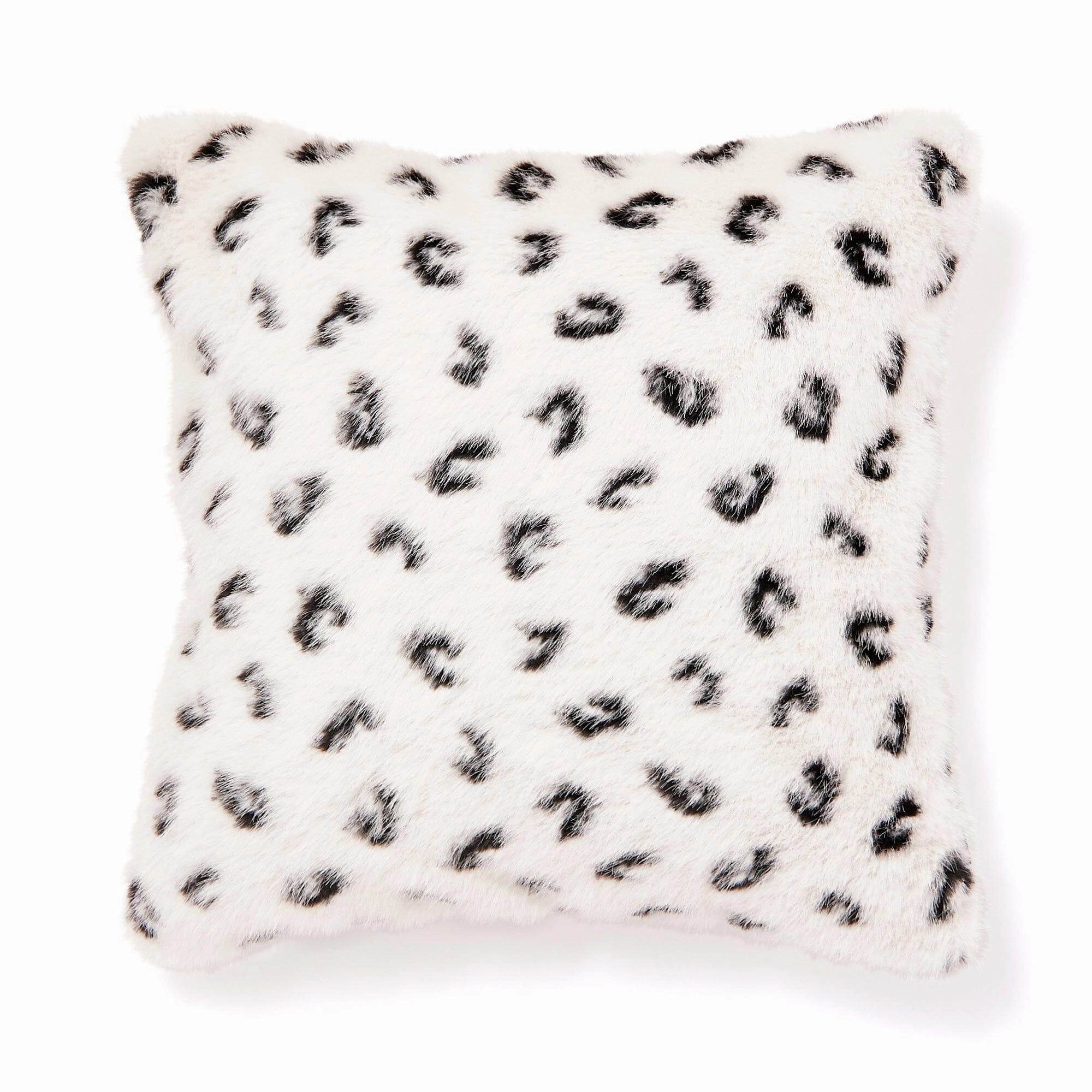 Fur Y Cushion Cover 450 X 450 White X Blackbedding sets ,throw blankets 