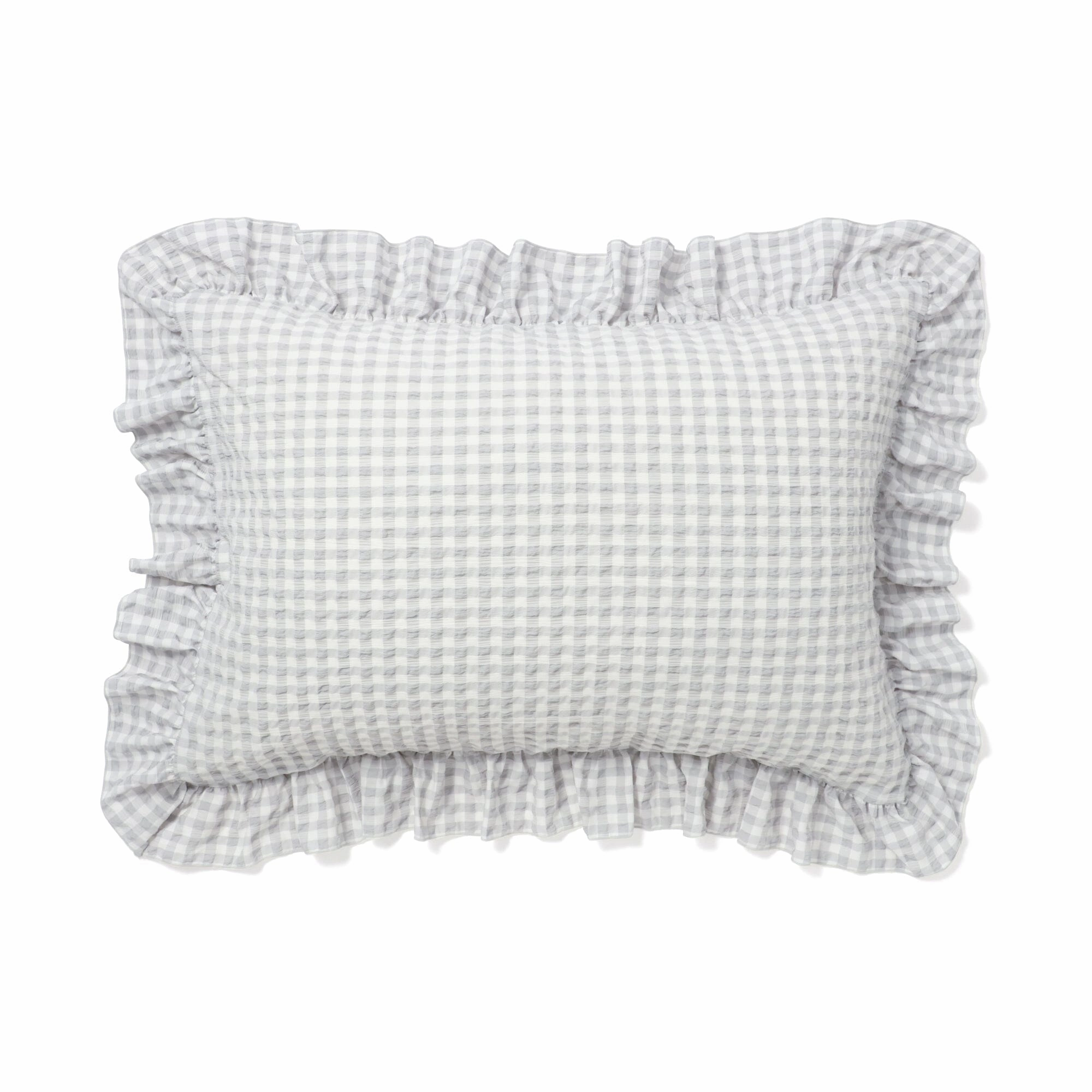 Fuwaro Cooling Pillow Cover Frill Check 700 X 500 White X Greybedding sets ,throw blankets 