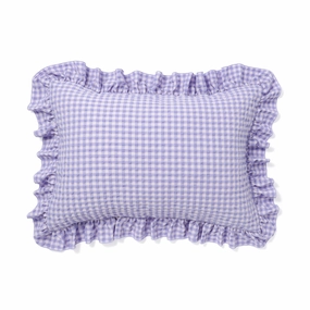 Fuwaro Cooling Pillow Cover Ruffle Check 700 X 500 Pink X Purplebedding sets ,throw blankets 