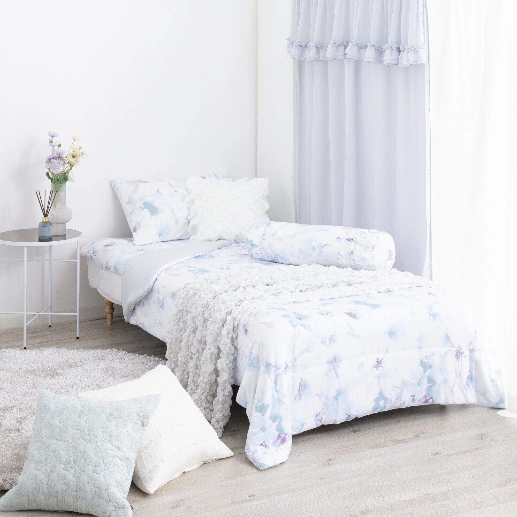 Fuwaro Cooling Pillow Cover Water Flower 700500 Blue