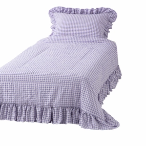 Fuwaro Cooling Quilt Frill Check Double Pink X Purplebedding sets ,throw blankets 