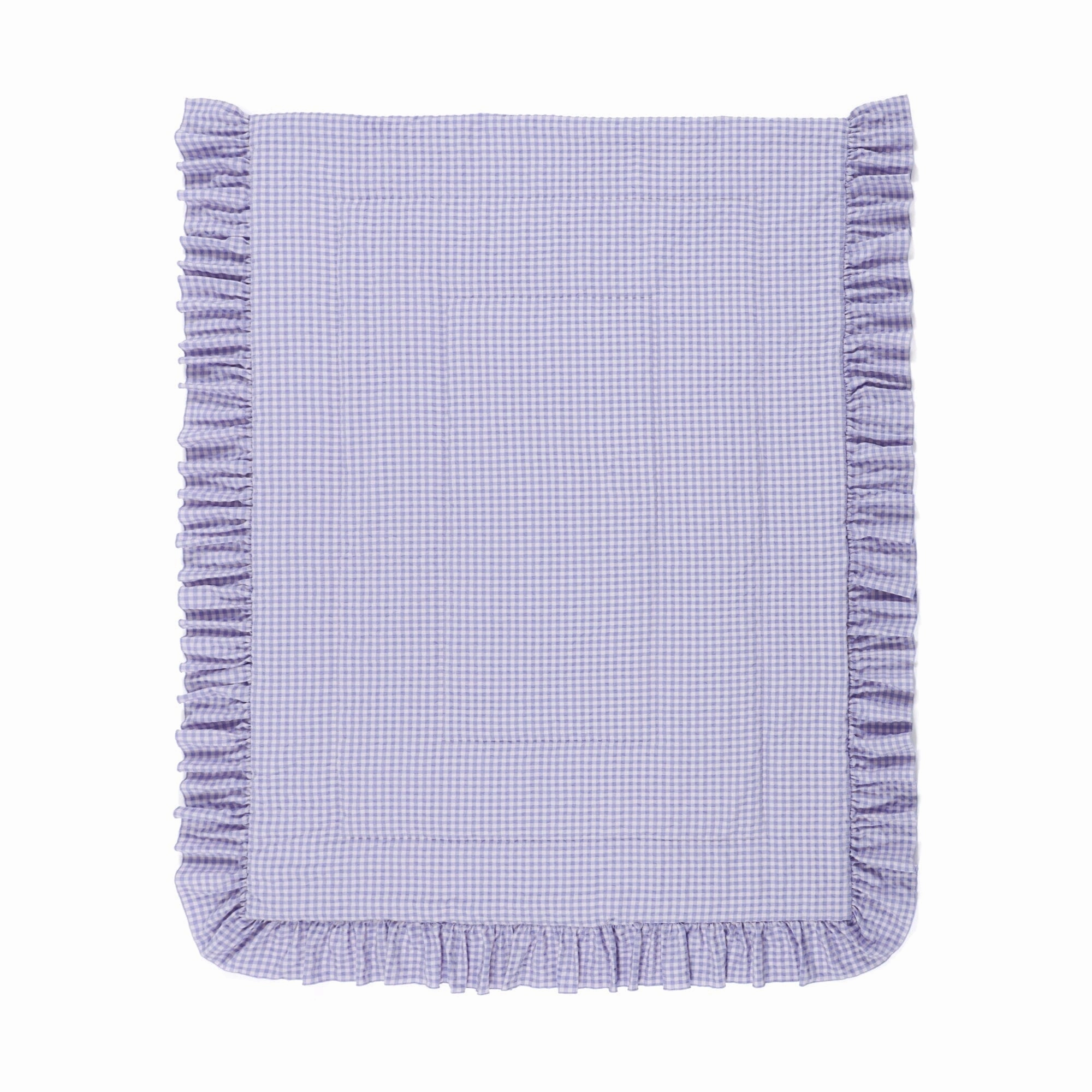 Fuwaro Cooling Quilt Frill Check Double Pink X Purple