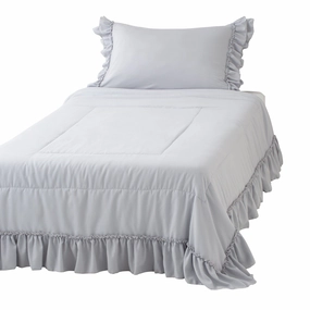 Fuwaro Cooling Quilt Frill Single Greybedding sets ,throw blankets 