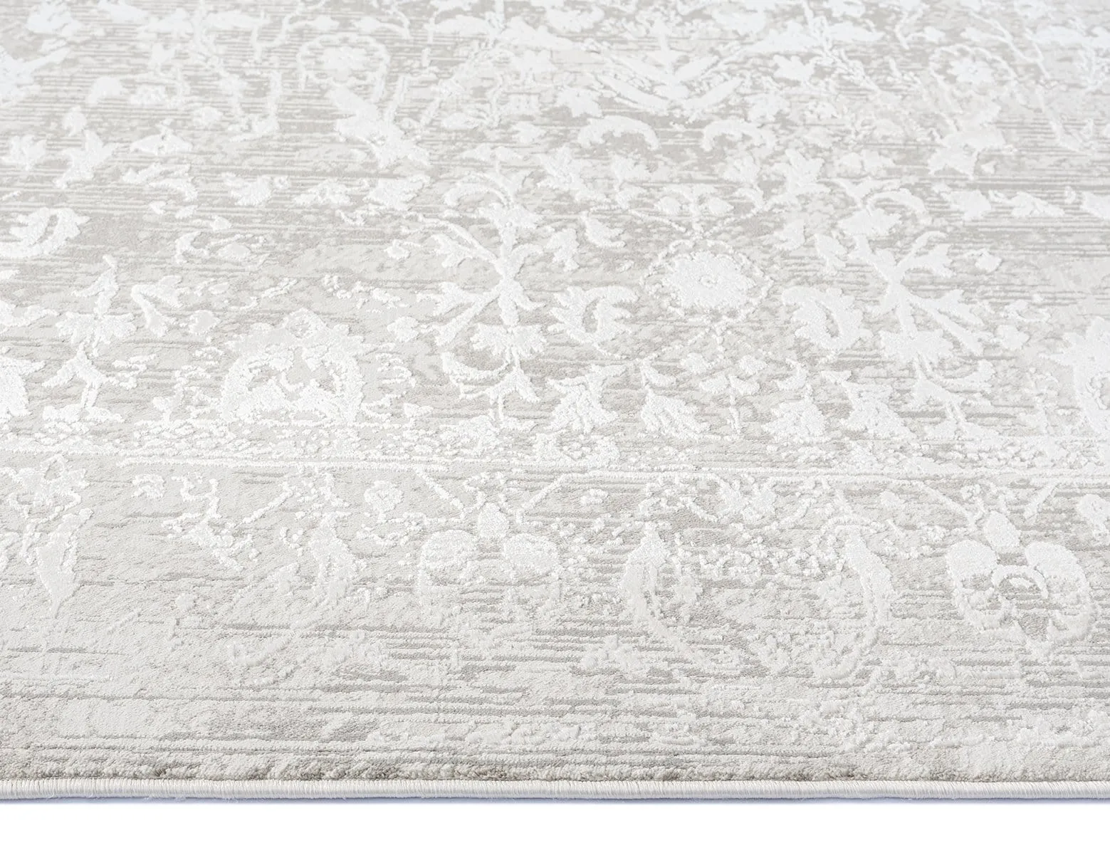 Gabriella Grey and Ivory Distressed Floral Rug *NO RETURNS UNLESS FAULTY