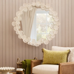 Gaia Mirror Antique White Goldmodern home decor ,home decor for bedroom 
