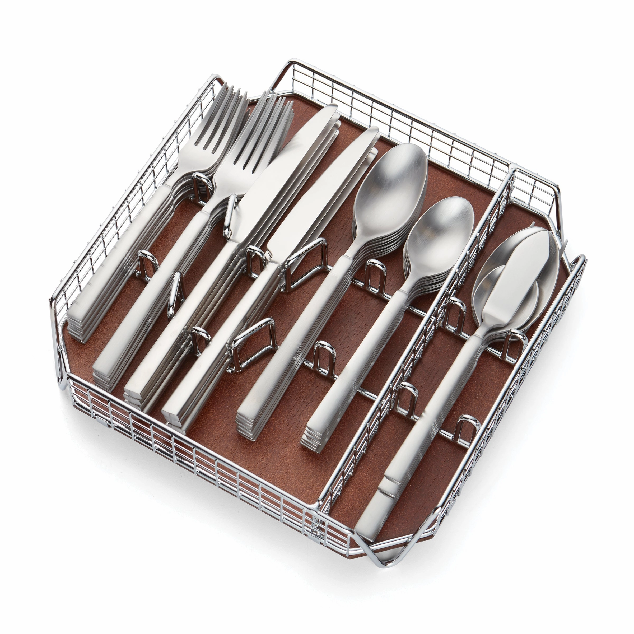 Gailann Satin 45 Piece Flatware Set with Caddy