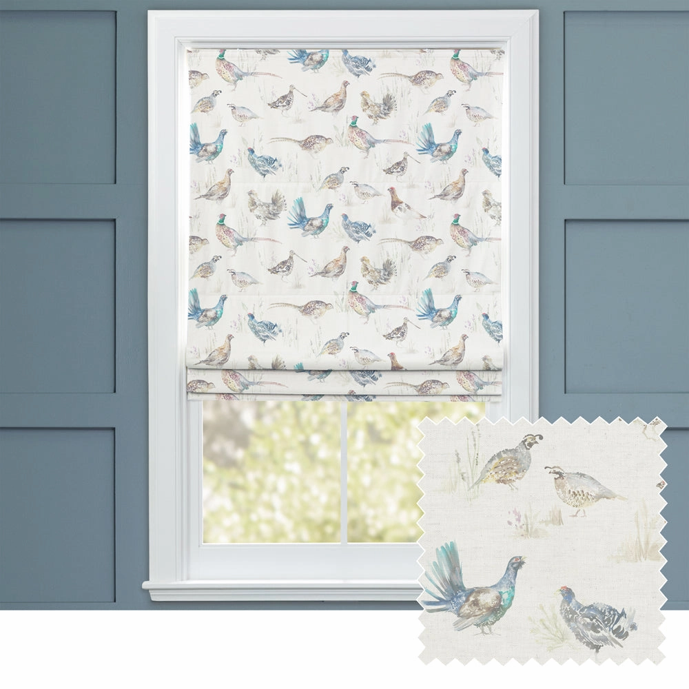 Game Birds Mini Printed Linen Made to Measure Roman Blinds Creambedding sets ,throw blankets 