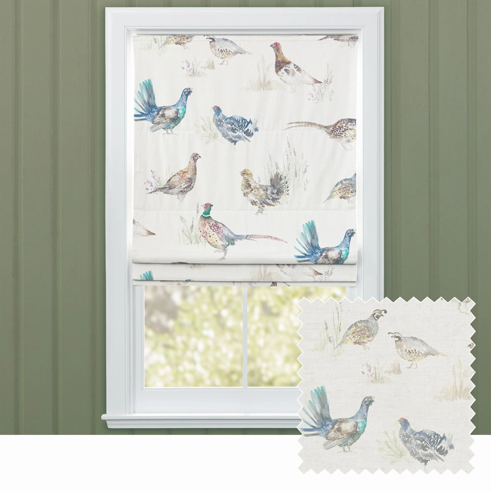 Game Birds Printed Linen Made to Measure Roman Blinds Creambedding sets ,throw blankets 