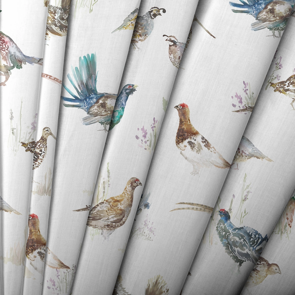 Game Birds Printed Linen Made to Measure Roman Blinds Cream