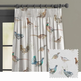 Game Birds Printed Made to Measure Curtains Creambedding sets ,throw blankets 