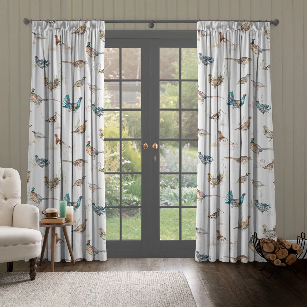 Game Birds Printed Made to Measure Curtains Cream