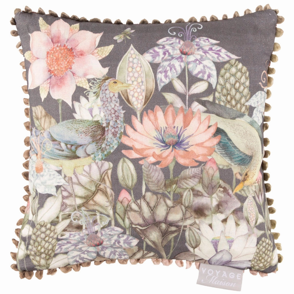 Garuda Printed Feather Cushion Amethyst