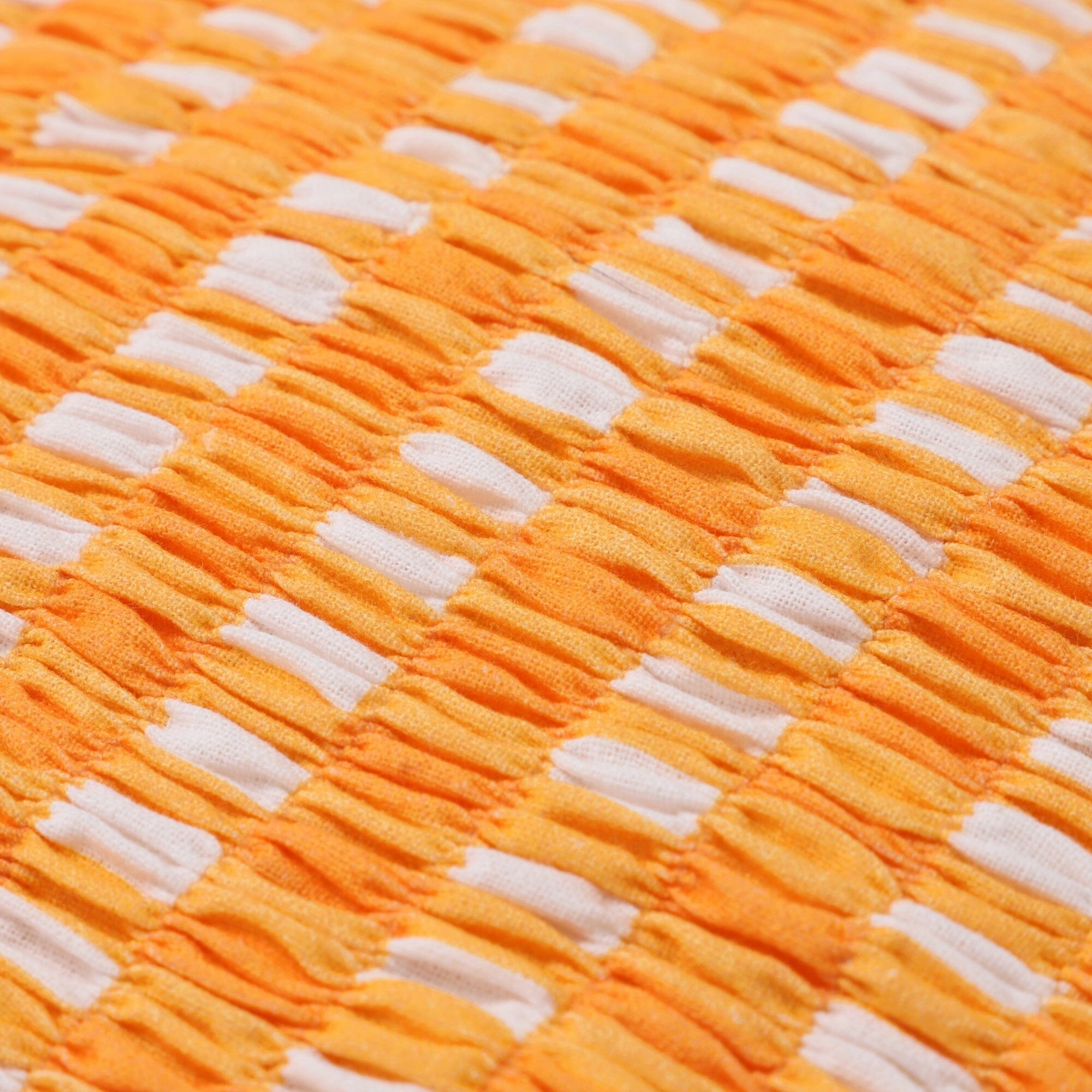 Gather Check Cushion Cover 450 X 450 Orange