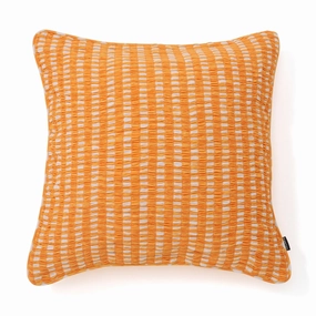 Gather Check Cushion Cover 450 X 450 Orangebedding sets ,throw blankets 
