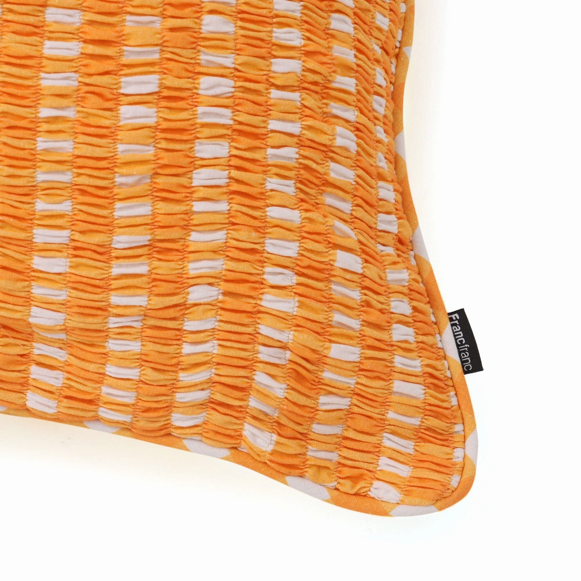 Gather Check Cushion Cover 450 X 450 Orange