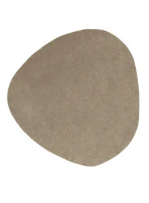 Gayle Taupe Brown Irregular Round Washable Rugmodern color block patchwork rug