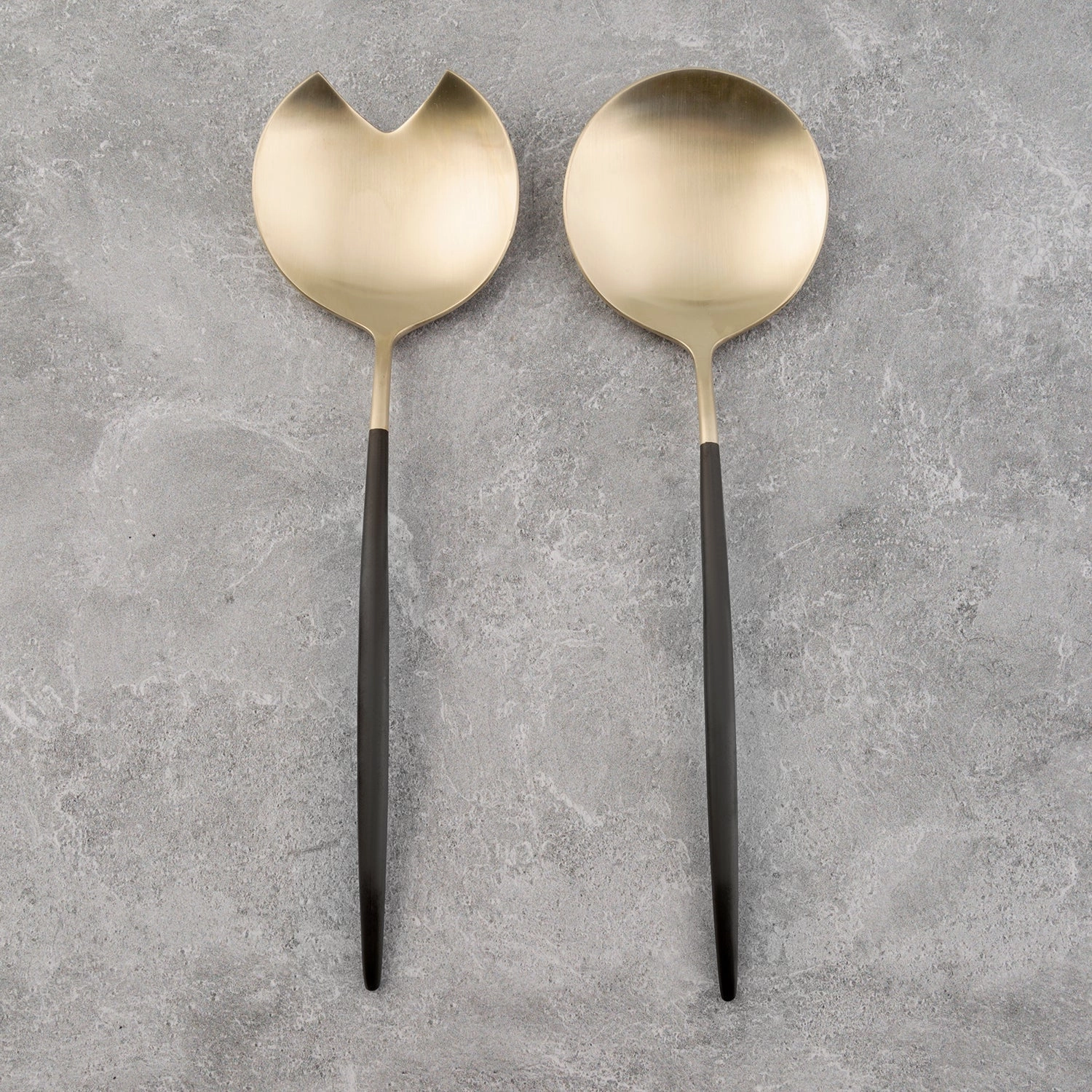 Gaze Black Champagne Satin 2 Piece Serve Set