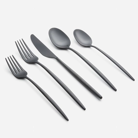 Gaze Black Satin 20 Piece Flatware Seteco-friendly bamboo fiber tableware set 