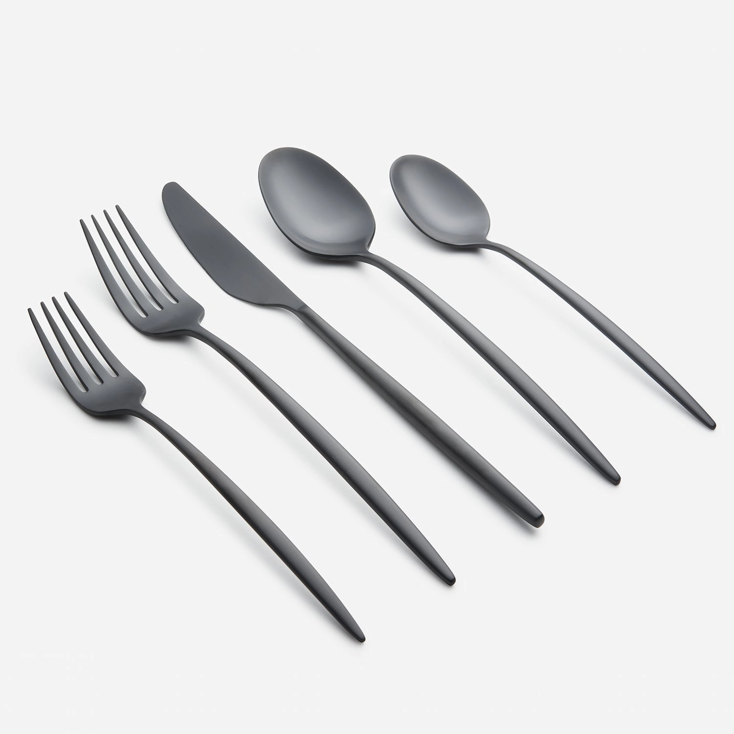 Gaze Black Satin 20 Piece Flatware Seteco-friendly bamboo fiber tableware set 