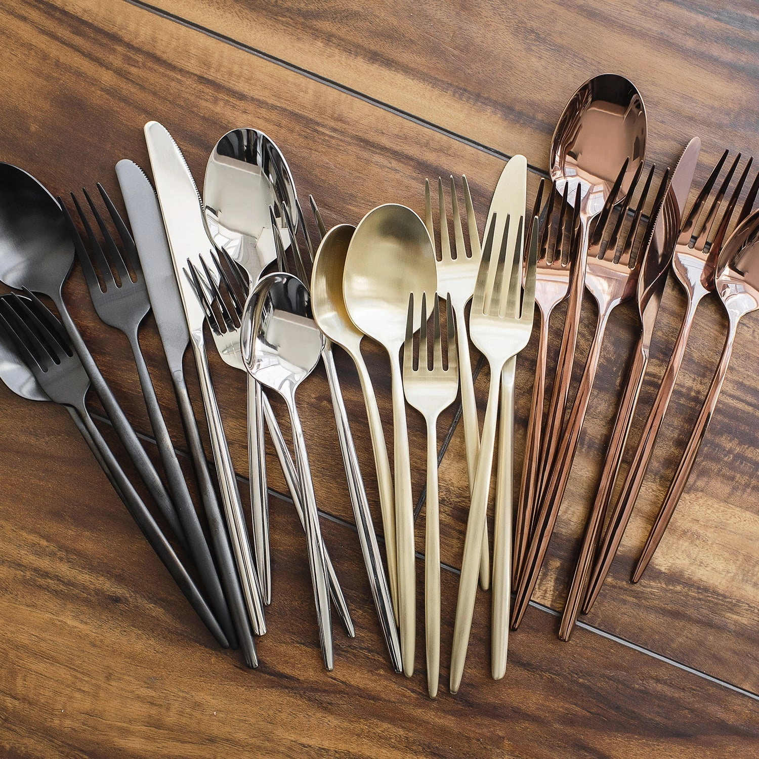 Gaze Black Satin 20 Piece Flatware Set