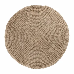 Georgia Natural Brown Crochet Round Jute Rug *NO RETURNS UNLESS FAULTYmodern color block patchwork rug