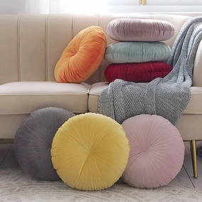 Georgian Round Velvet Throw Cushionhome decoration ,modern home decor 