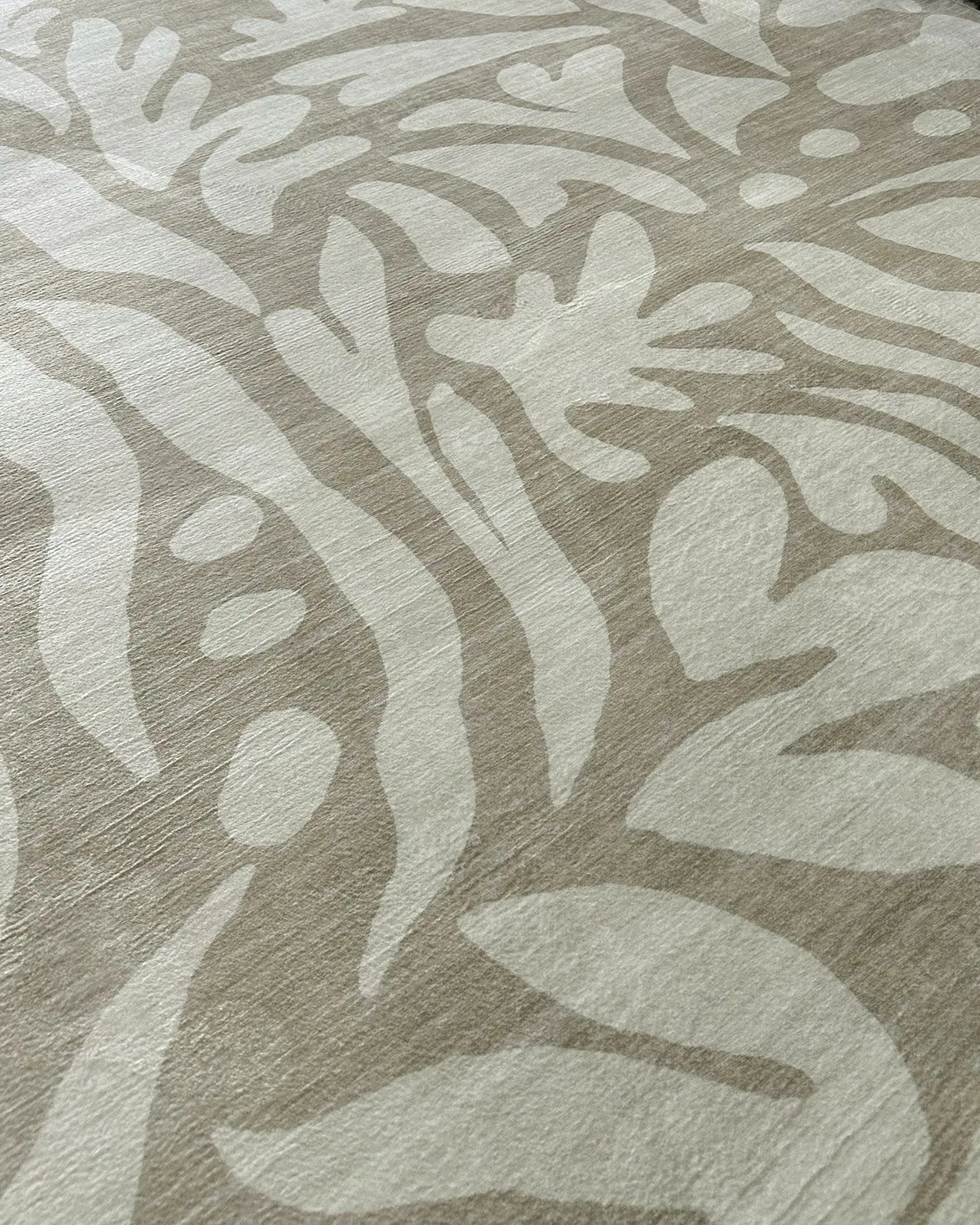 Gerda Green Grey Leaves Rollie Pollie Round Playmat