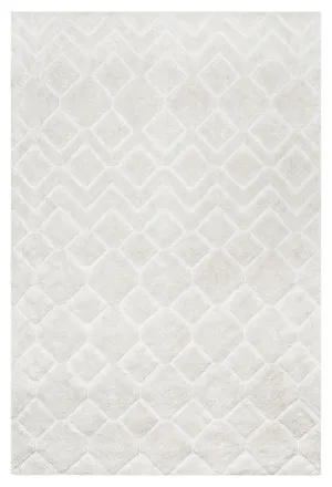 Gia Ivory Diamond Tribal PET Shag Rugmodern color block patchwork rug