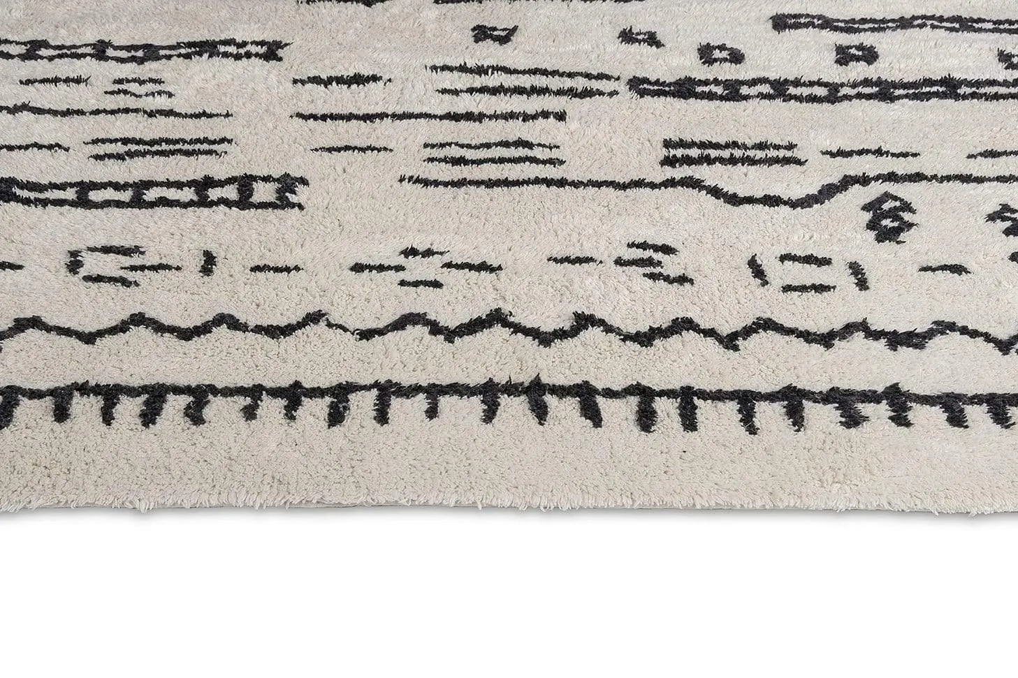 Gigi Black and Ivory Tribal Washable Berber Rug *NO RETURNS UNLESS FAULTY