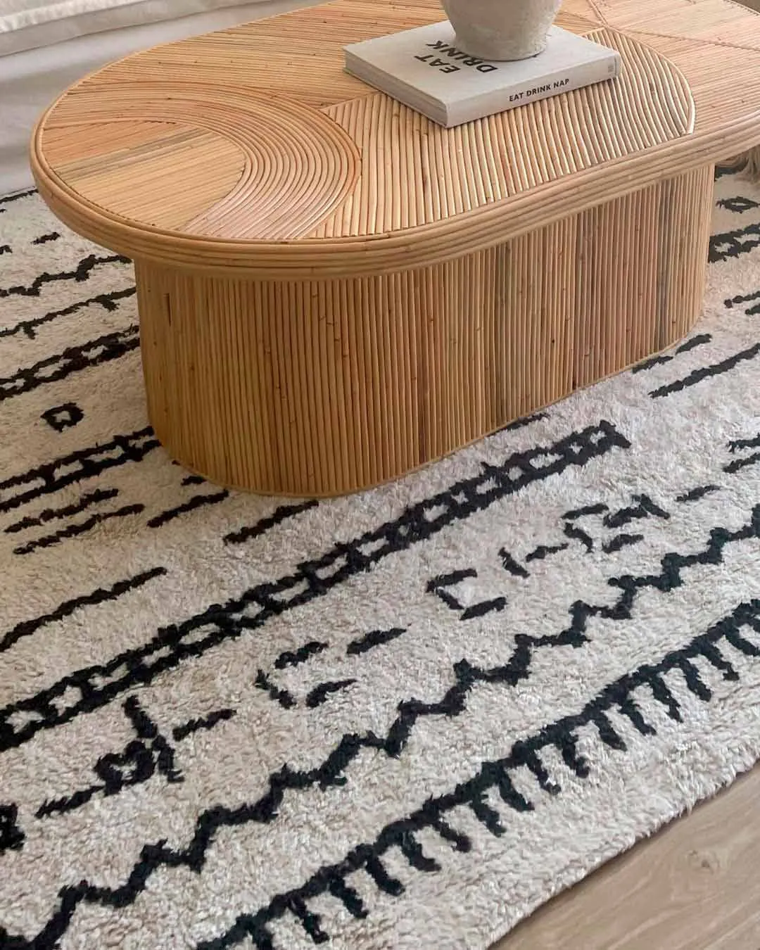 Gigi Black and Ivory Tribal Washable Berber Rug *NO RETURNS UNLESS FAULTY