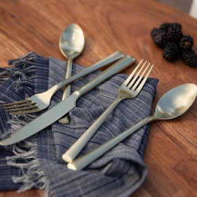 Gilda Champagne Satin 20 Piece Flatware Seteco-friendly bamboo fiber tableware set 
