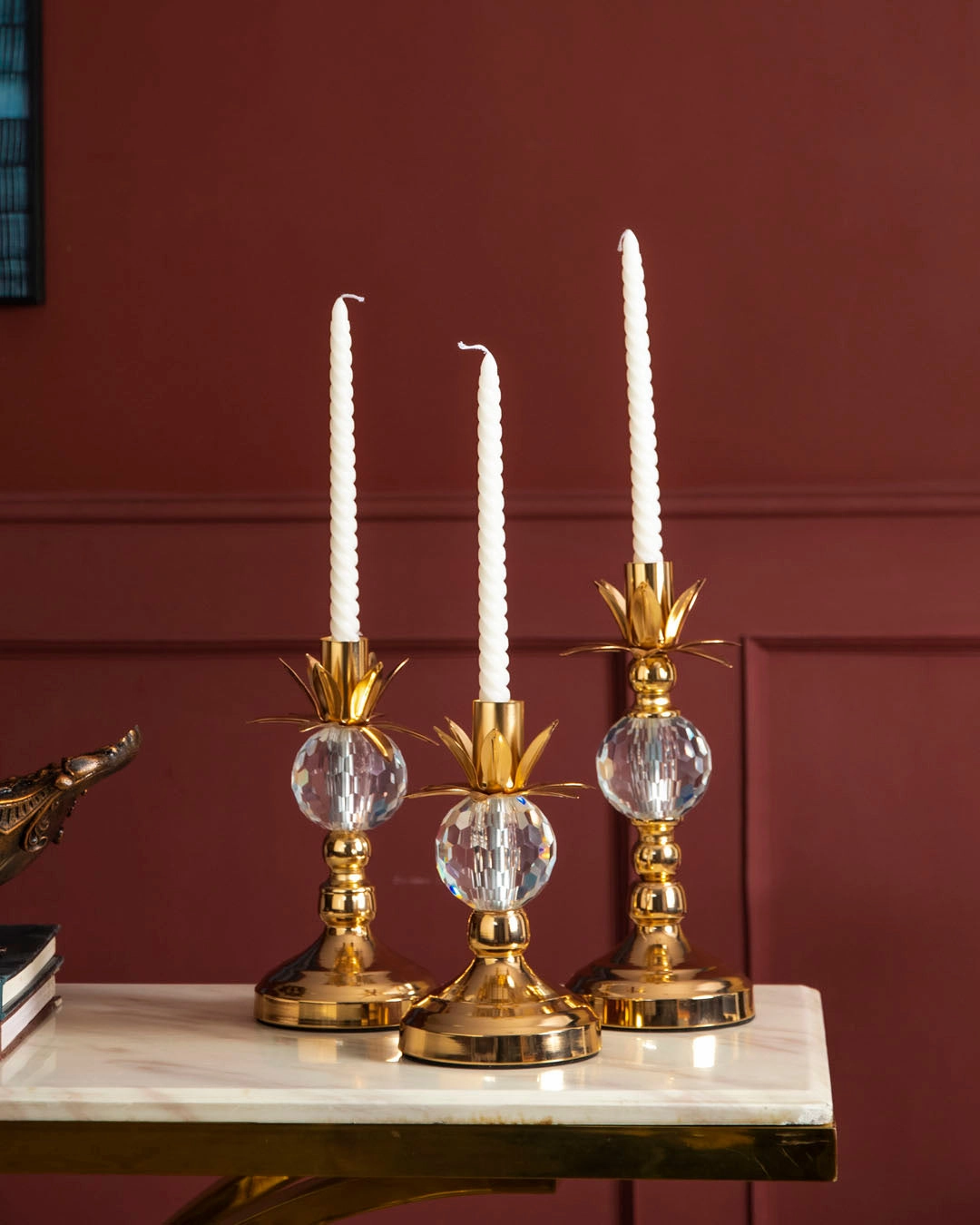 Gilded Charm Candle Holder - Set Of 3home decor ,wall decor 