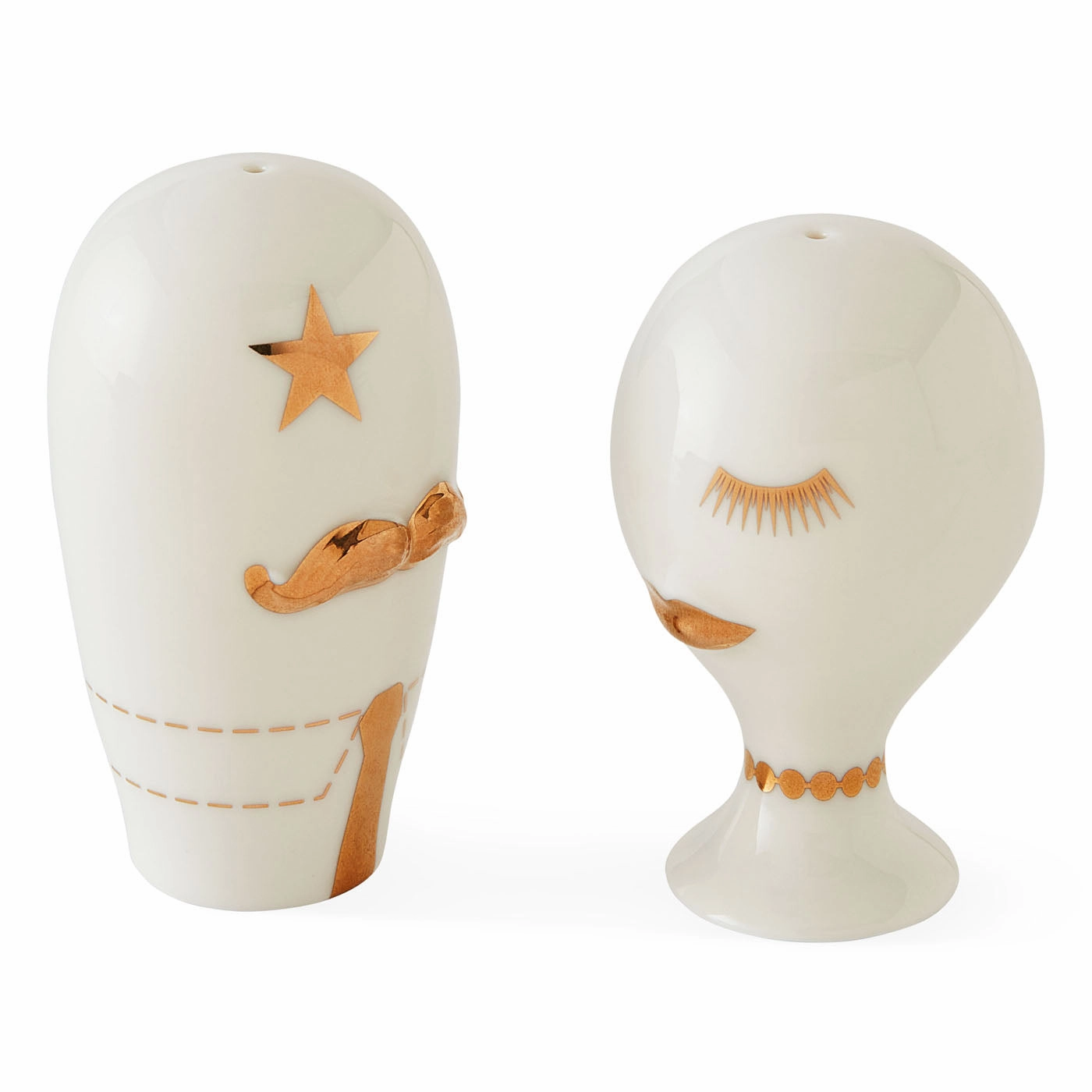 Gilded Mr. & Mrs. Muse Salt & Pepper Set