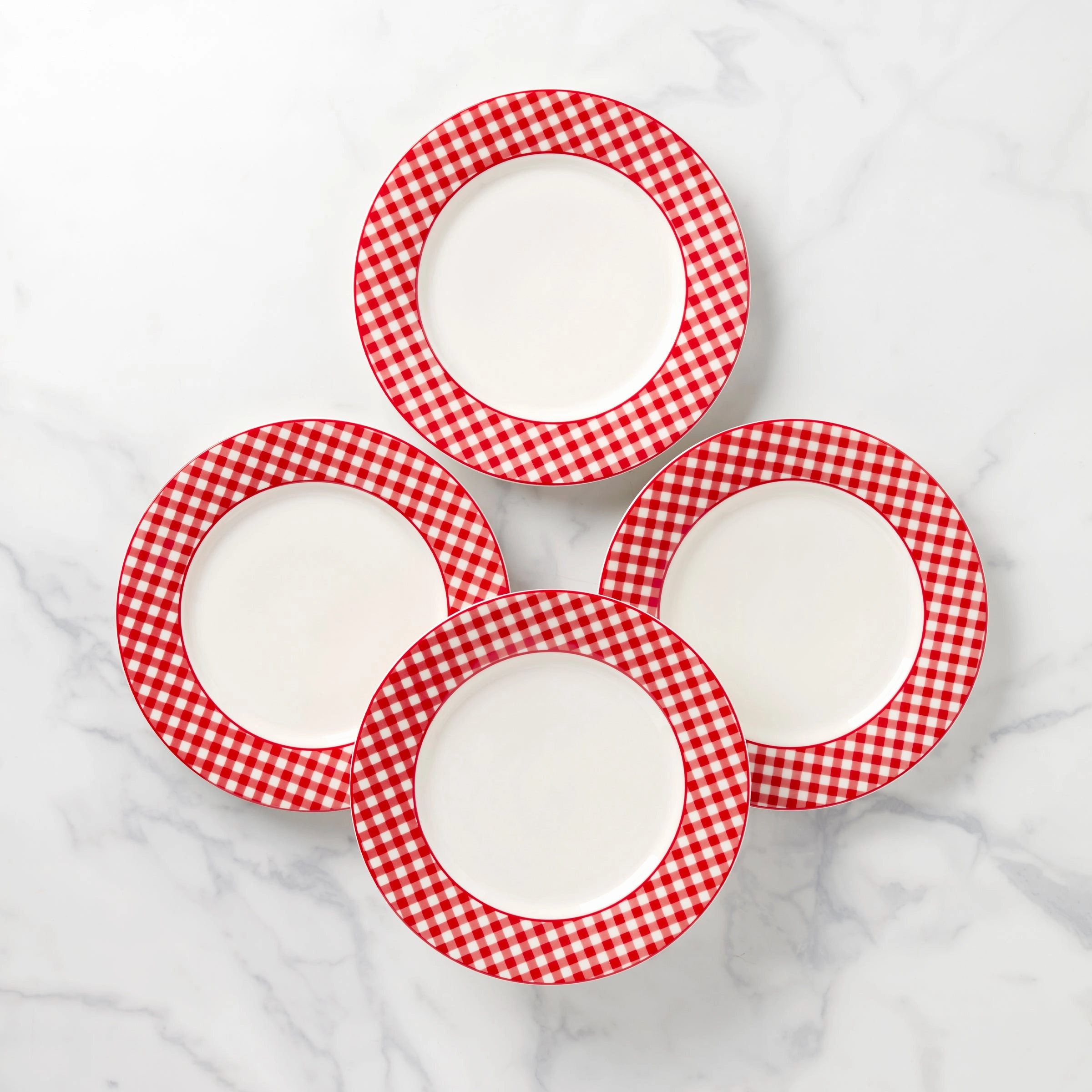 Gingham Red Dinner Plates - Set of 4modern kitchen decor ,kitchen dinner set ,dinnerware 