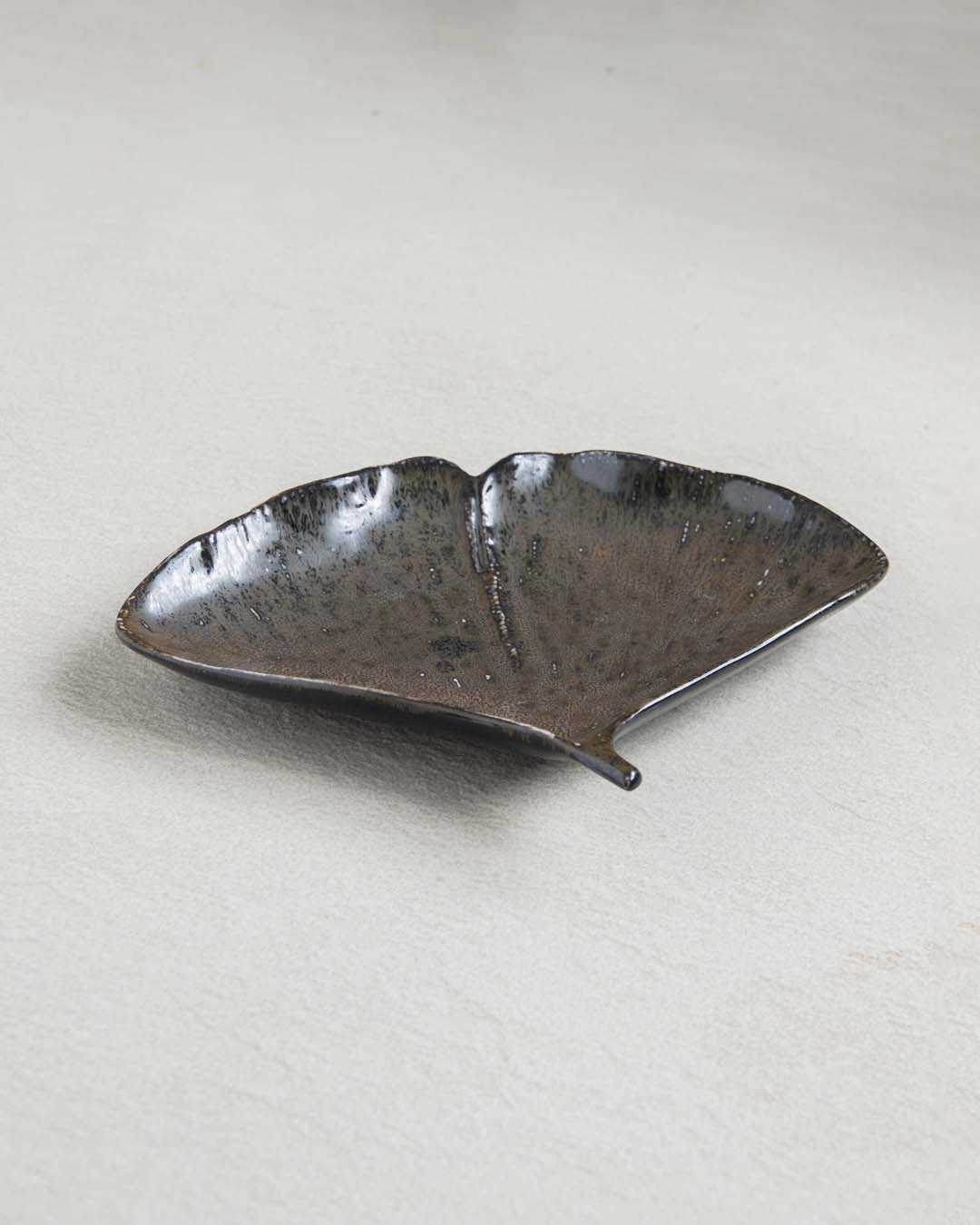 Ginkgo Leaf Reactive Glaze Ring Dish