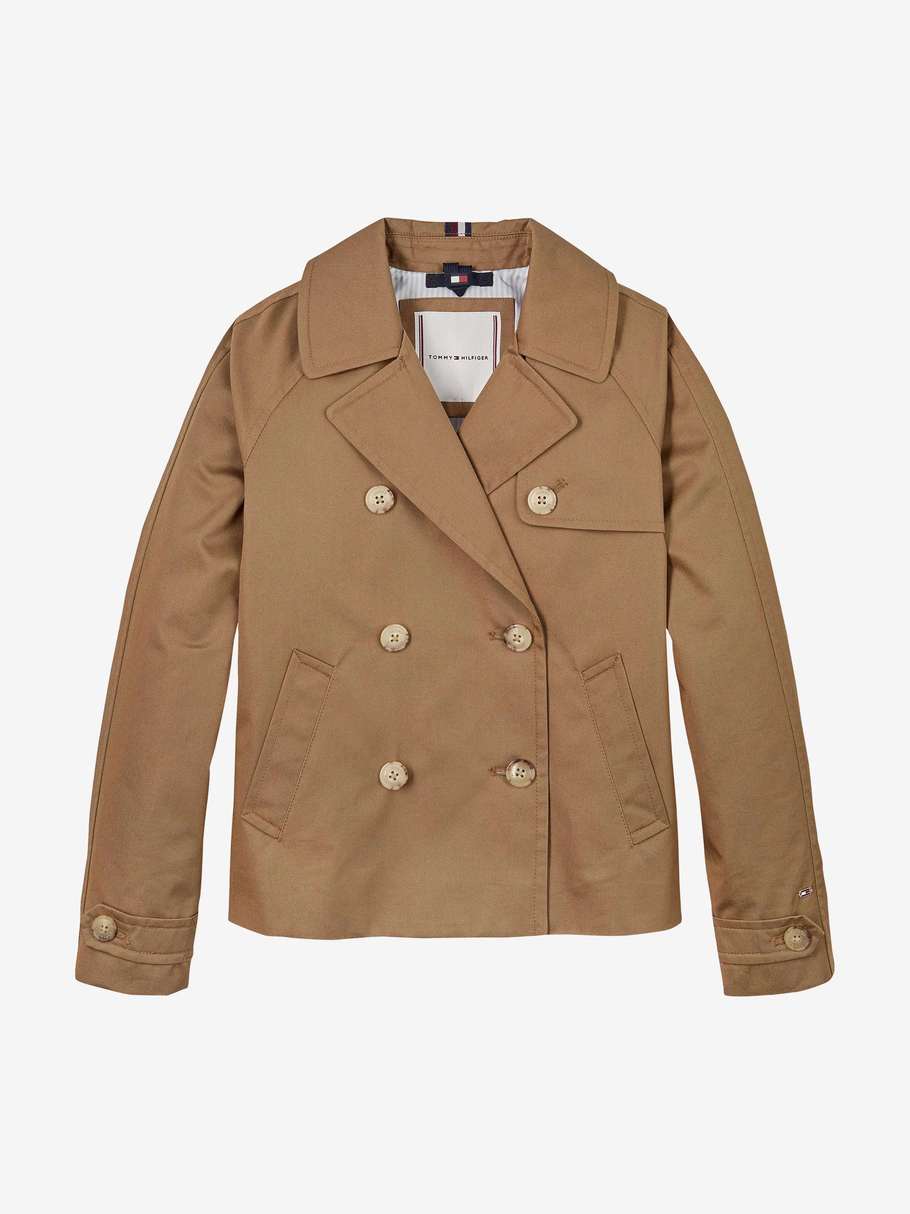 Girls Short Cotton Jacket in Brown