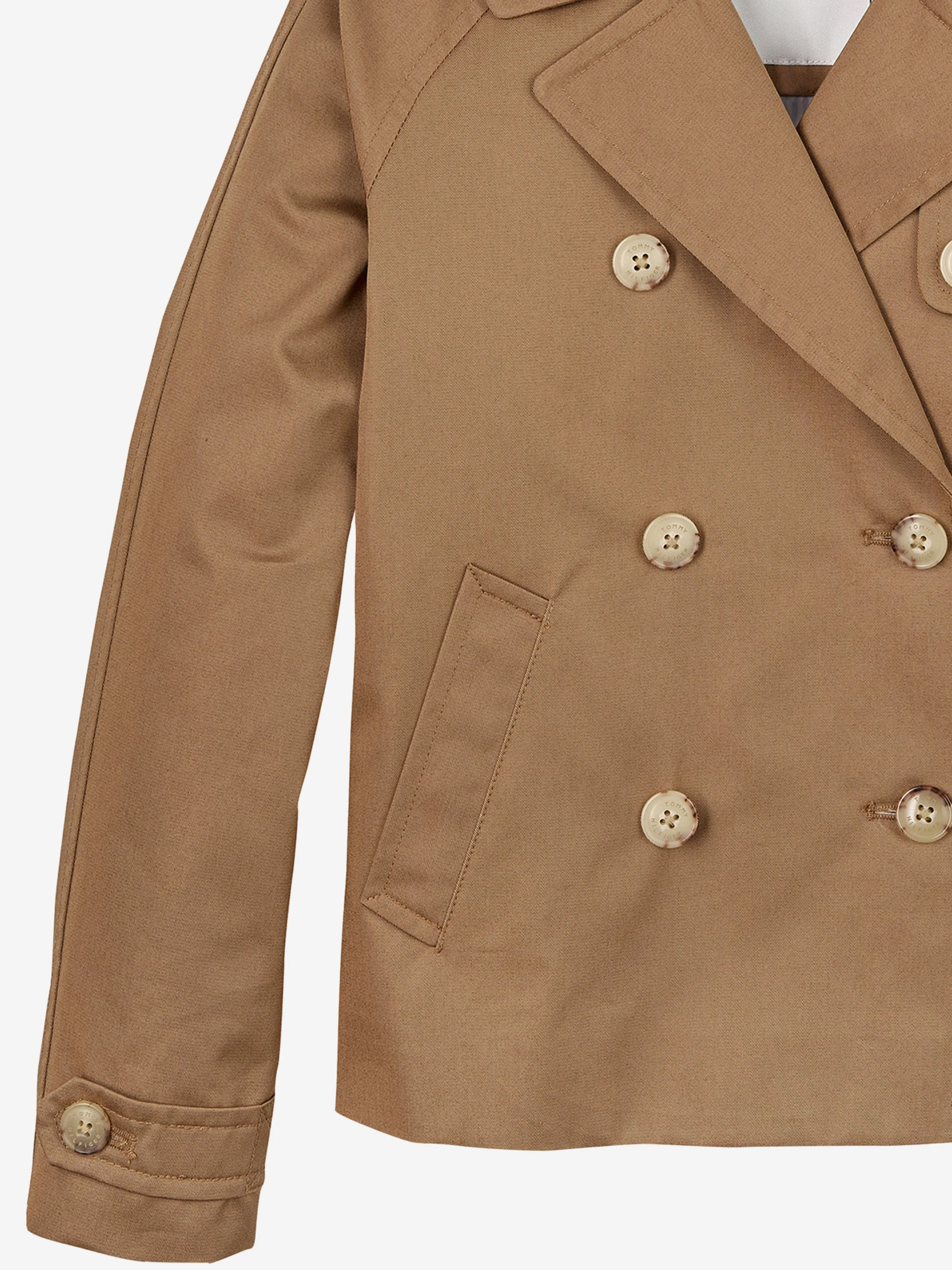 Girls Short Cotton Jacket in Brown