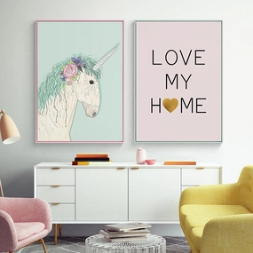 Girls Room Wall Art With Framenordic style wall decor