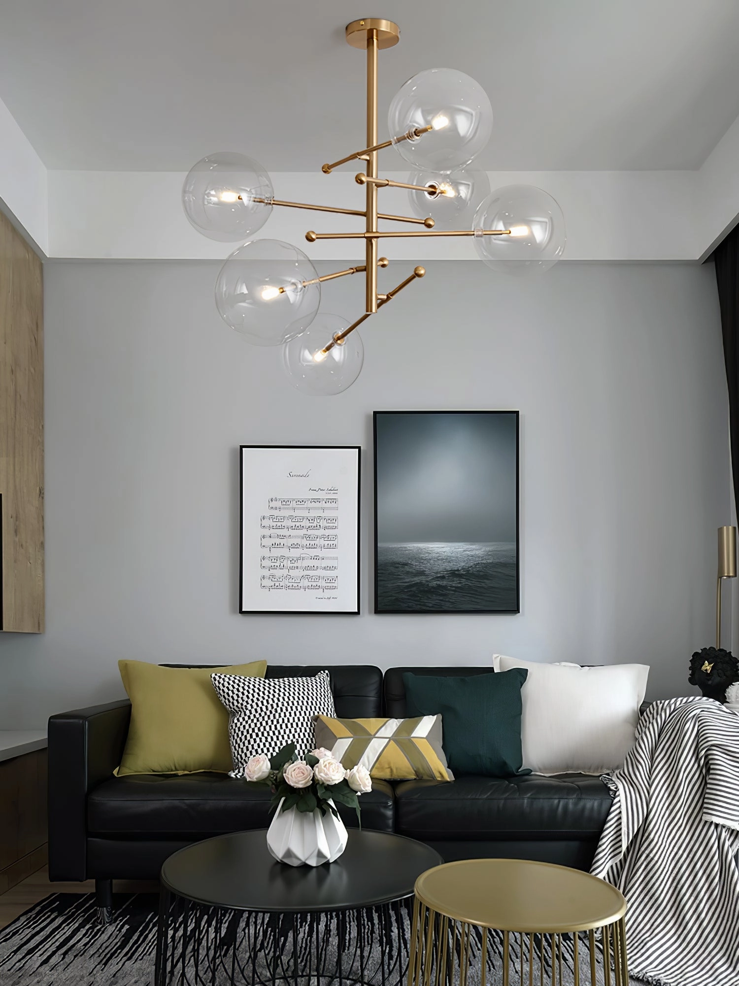 Glass Globe Mobile Chandelier