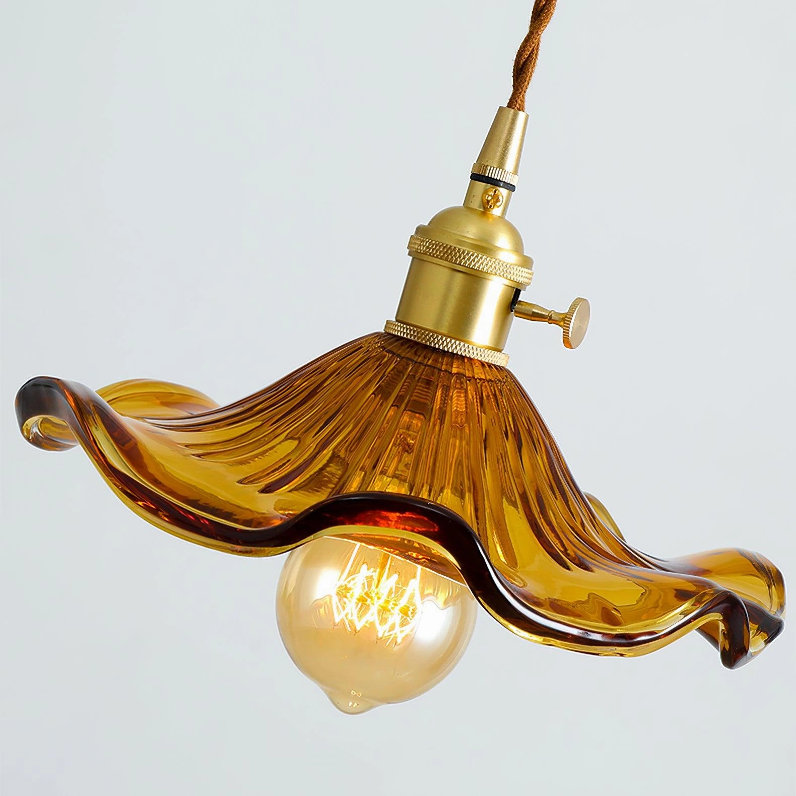 Glass Hibiscus Flower Pendant Light